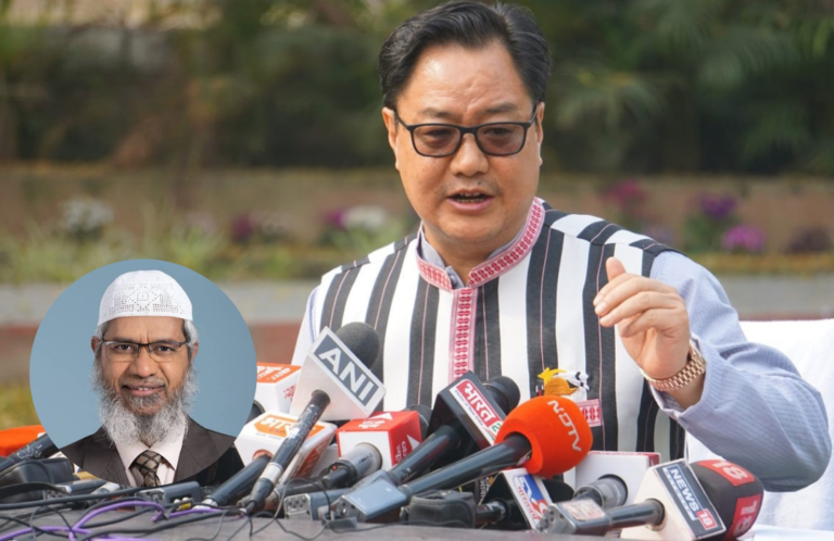 Union Minister Kiren Rijiju criticizes Zakir Naik for false propaganda on the Waqf Amendment Bill, urging unity against divisive elements.